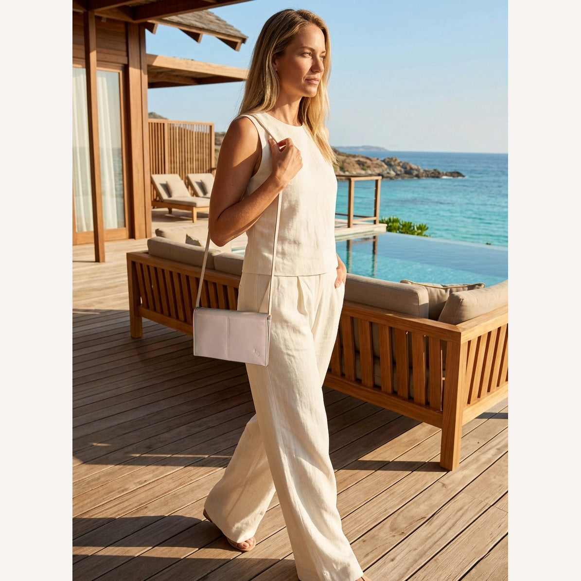 Sommarlov Crossbody Clutch - Stone-Beige